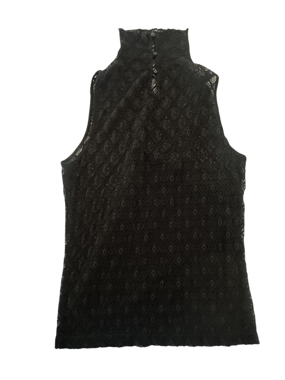 Lauren Ralph Lauren Black Lace Mock Neck Top L Dark Romantic Whimsigoth
